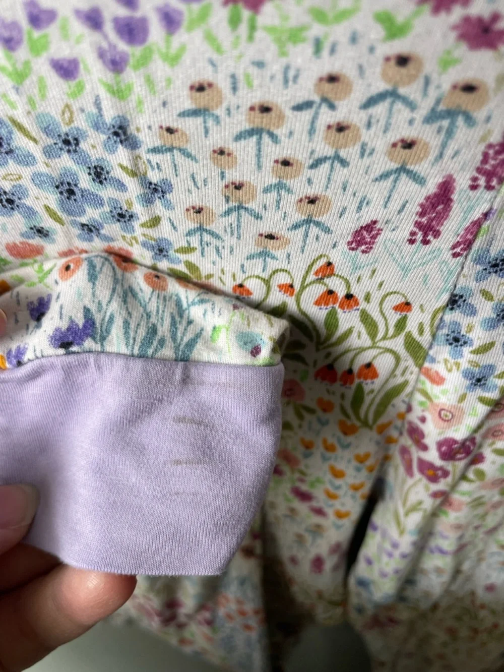 Little Sleepies Flower Fields Bamboo Purple Multi-Color Two Piece Pajama Set - Picture 5 of 6